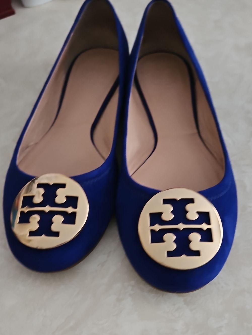 Tory Burch Cobalt Blue Suede Ballet Flats , Size 9M. - Picture 9 of 12